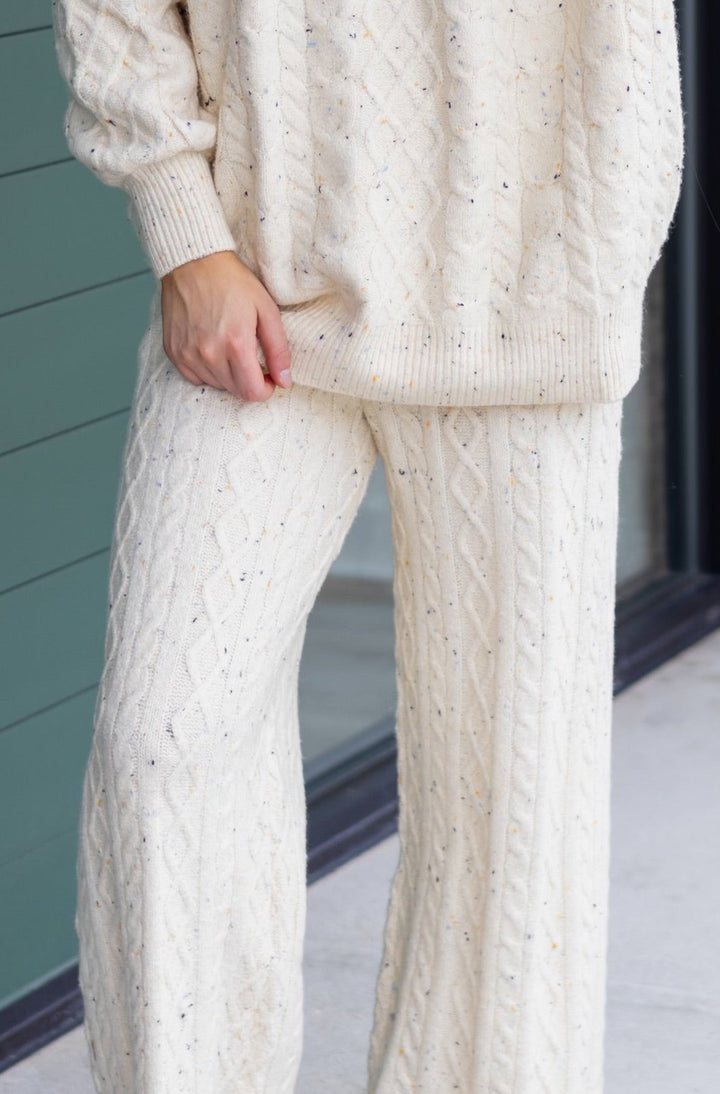 Cable Sweater Pants Off-White