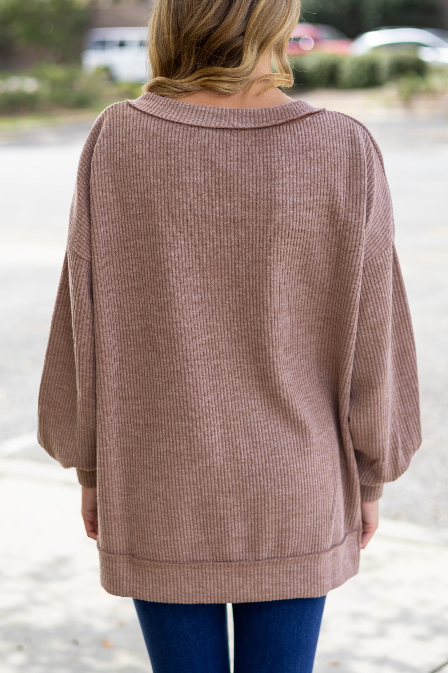 Knit V-Split Sweater