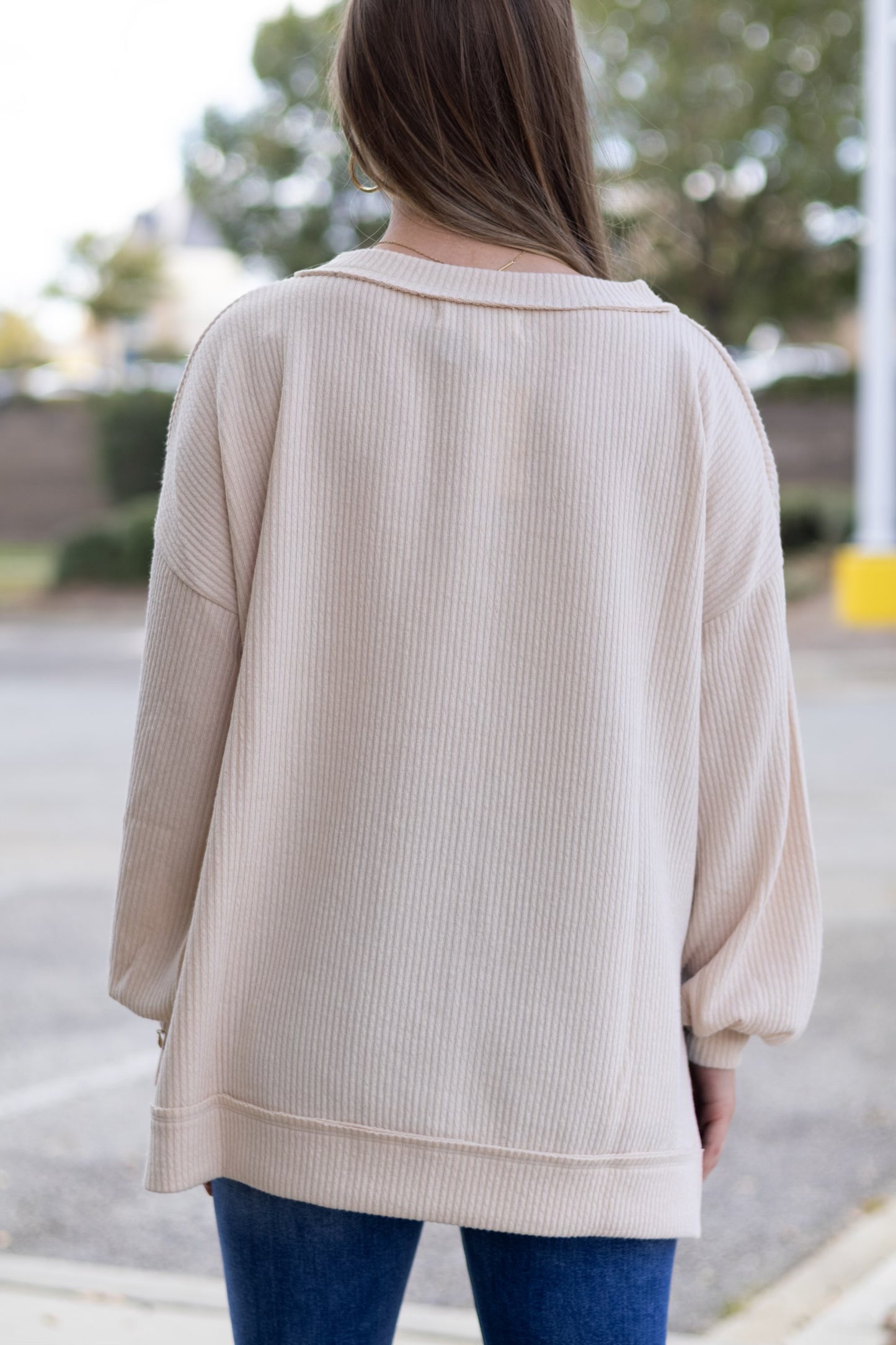 Knit V-Split Sweater