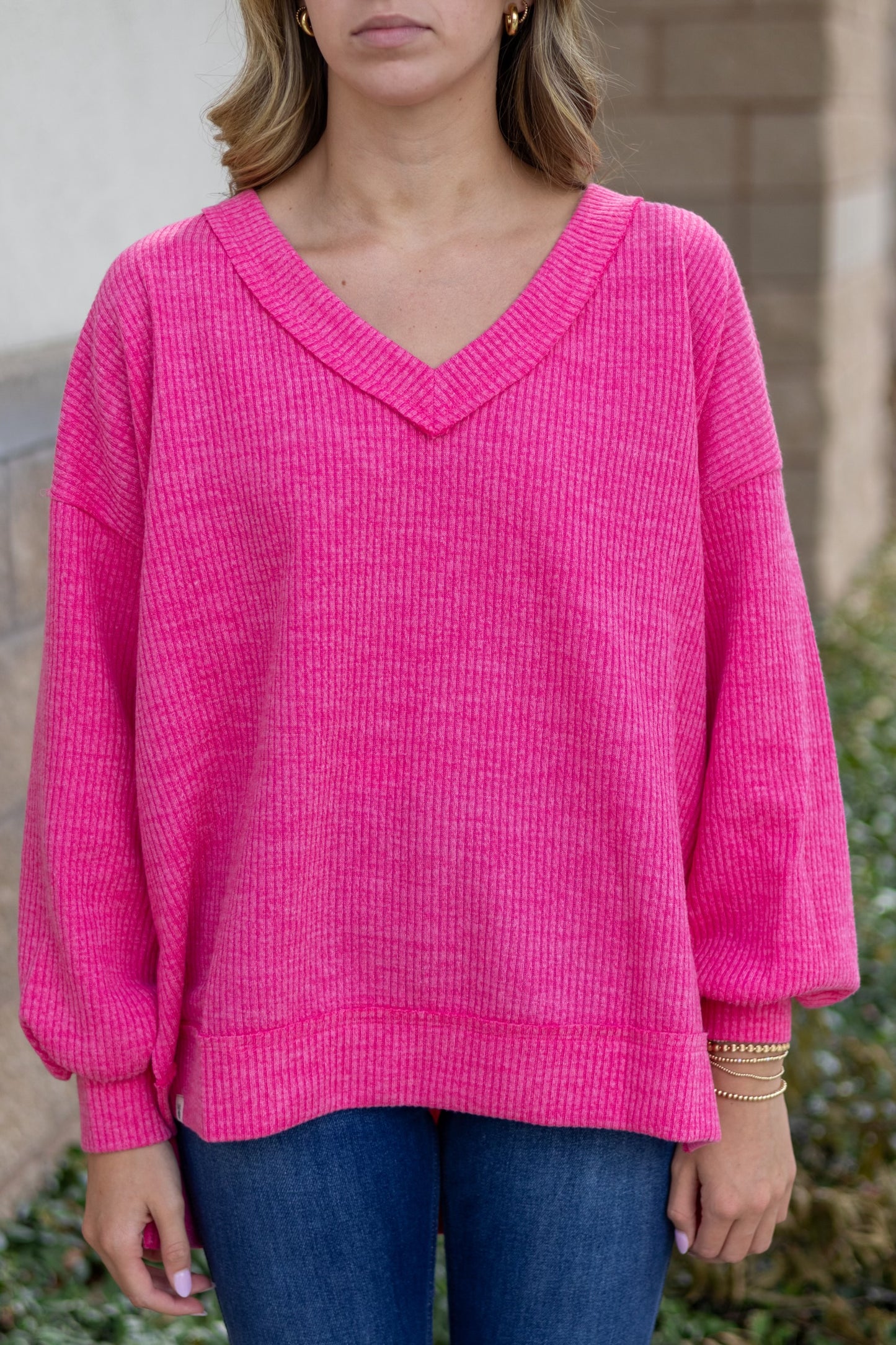 Knit V-Split Sweater