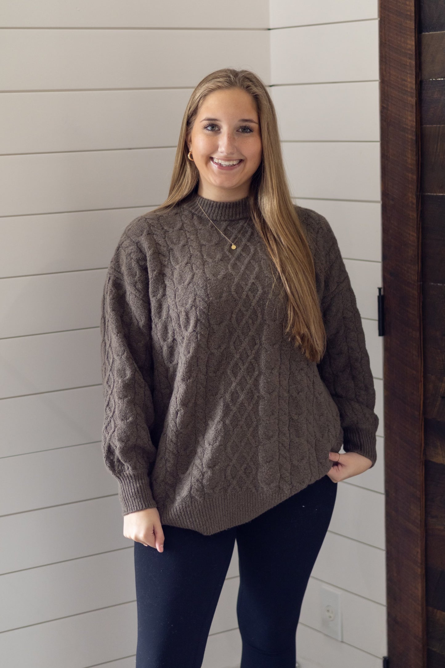 Comfy Cozy Cable Sweater Deep Woods