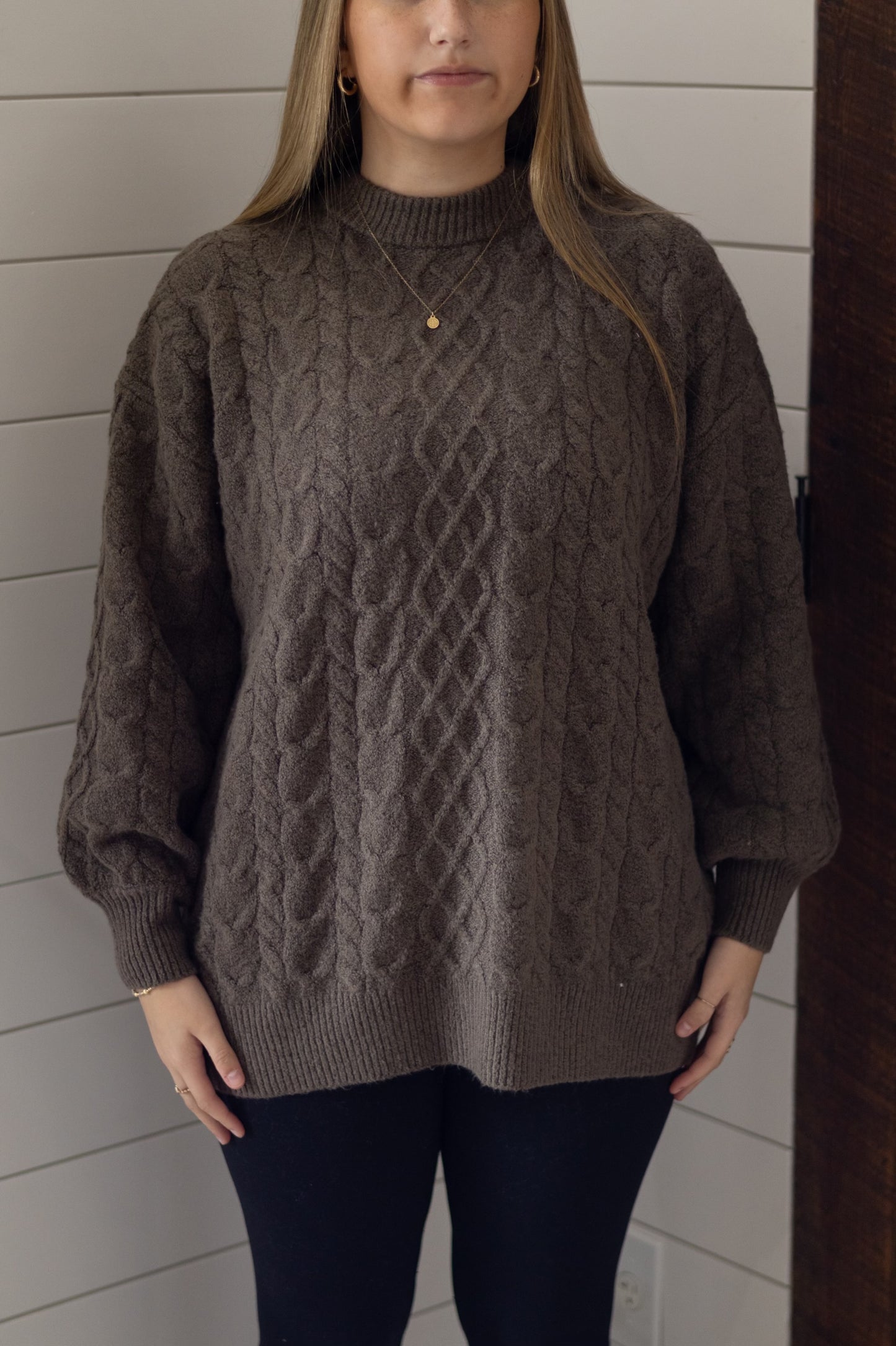 Comfy Cozy Cable Sweater Deep Woods