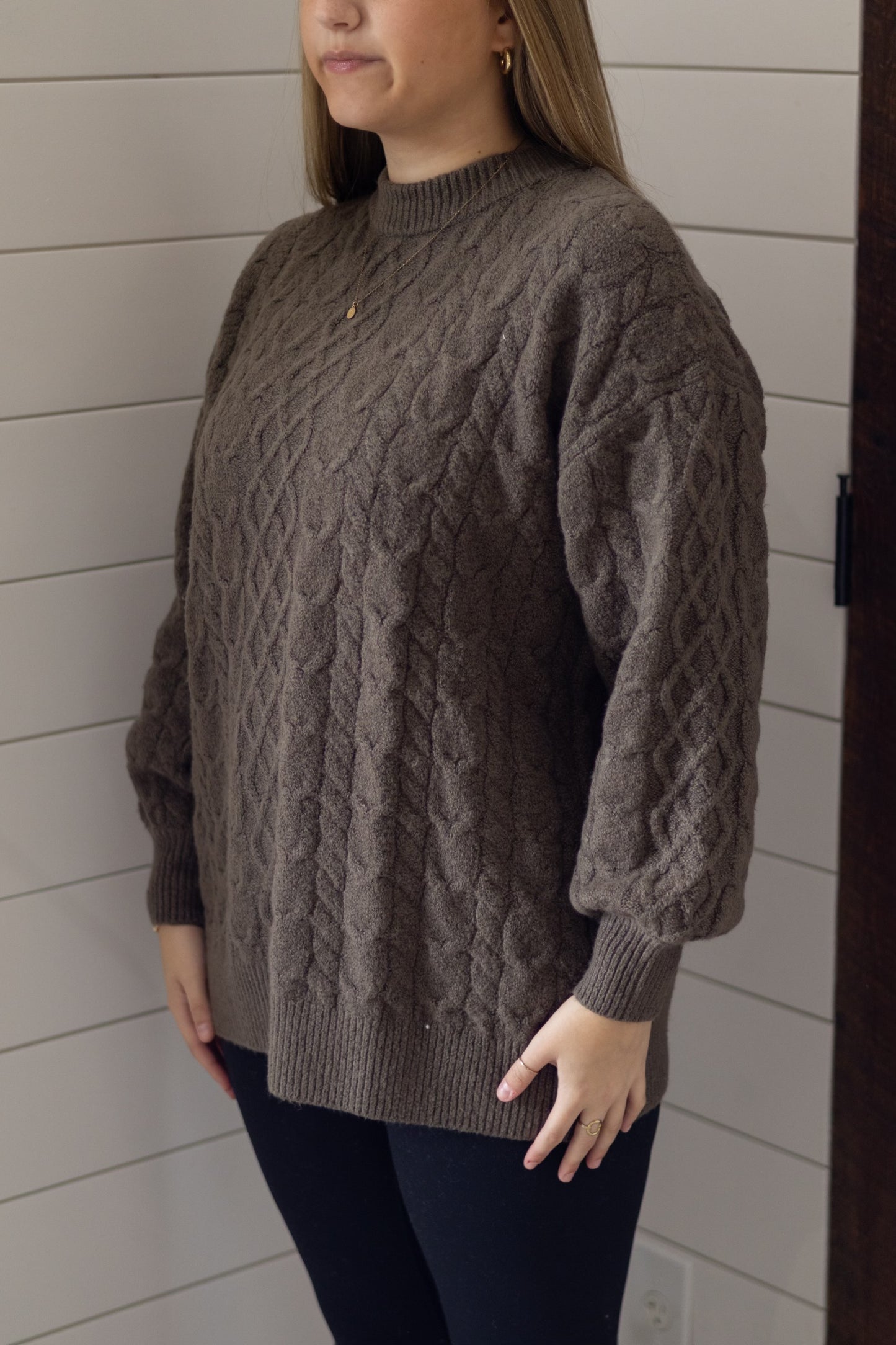 Comfy Cozy Cable Sweater Deep Woods