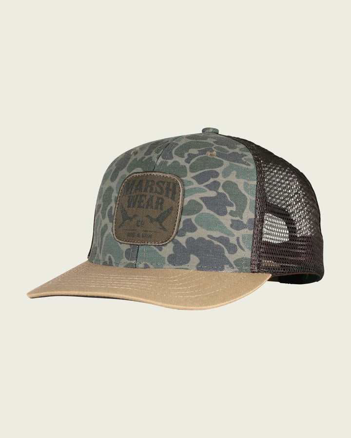 Marsh Wear Daffy Trucker Hat - Green Camo