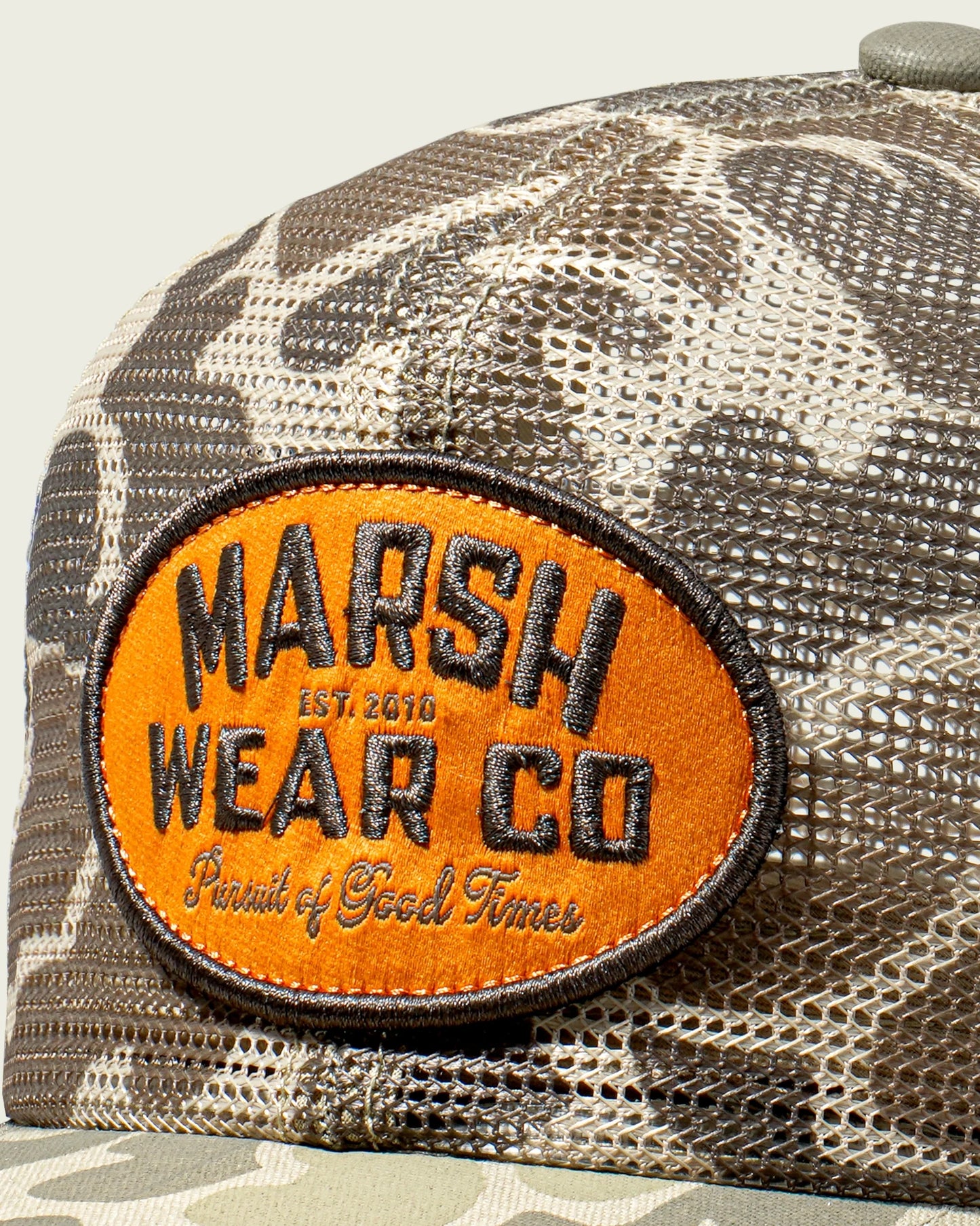 Marsh Wear Outpost Mech Trucker Hat - Khaki Mallard Camo
