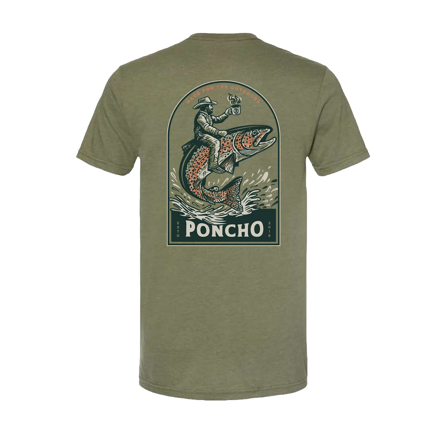 Poncho Men’s Trout Rider Tee - Green