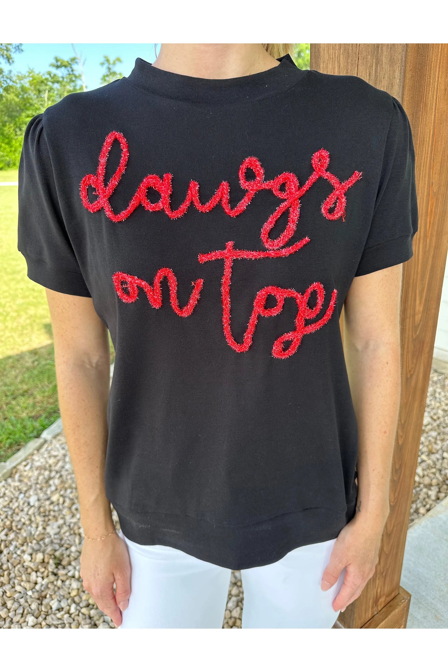 The Glitter Script Short Sleeve, Dawgs on Top