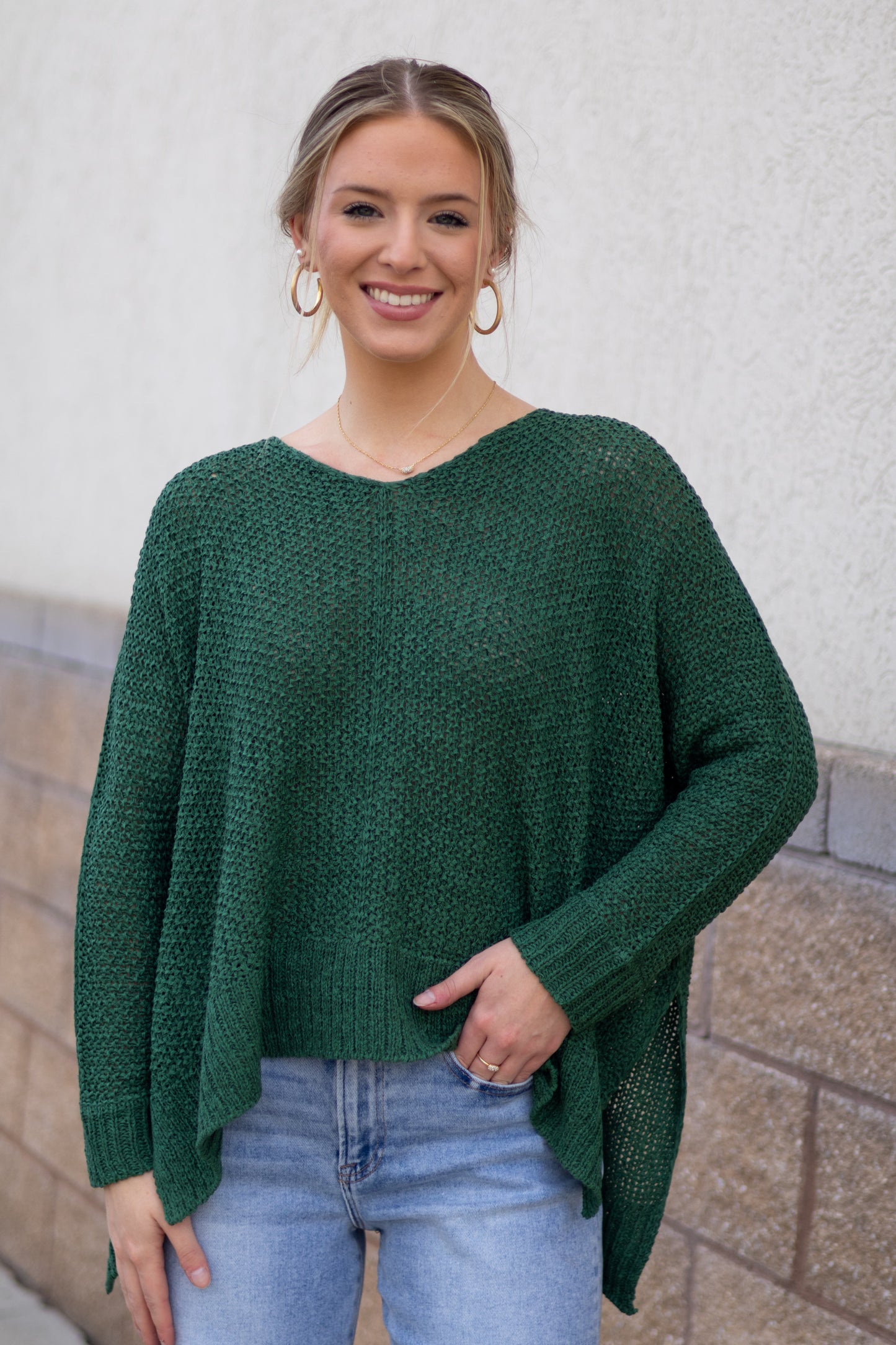 On The Way Sweater - Evergreen