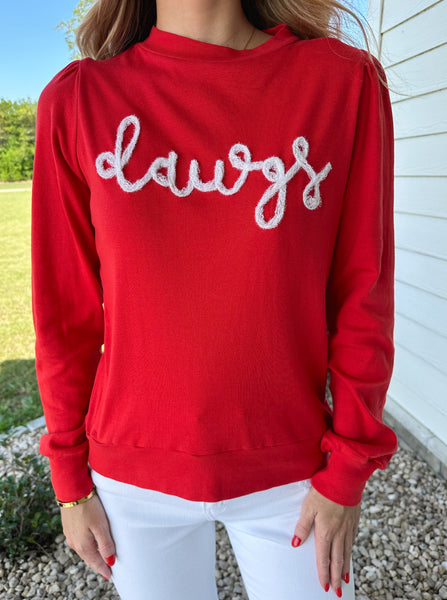 Dawgs on Top Glitter Script Shirt — Pecan Row