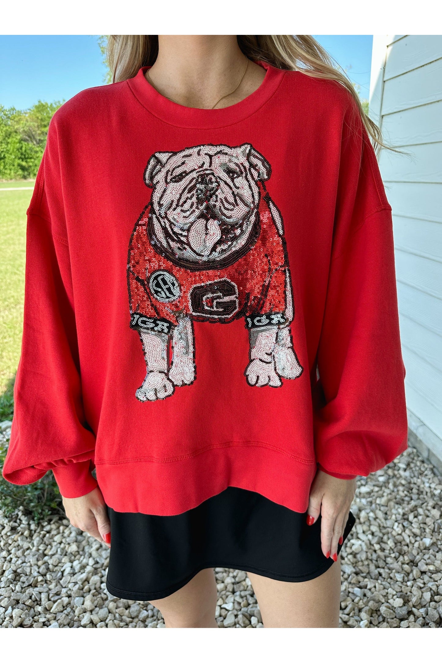 UGA Bulldog Sequin Pullover