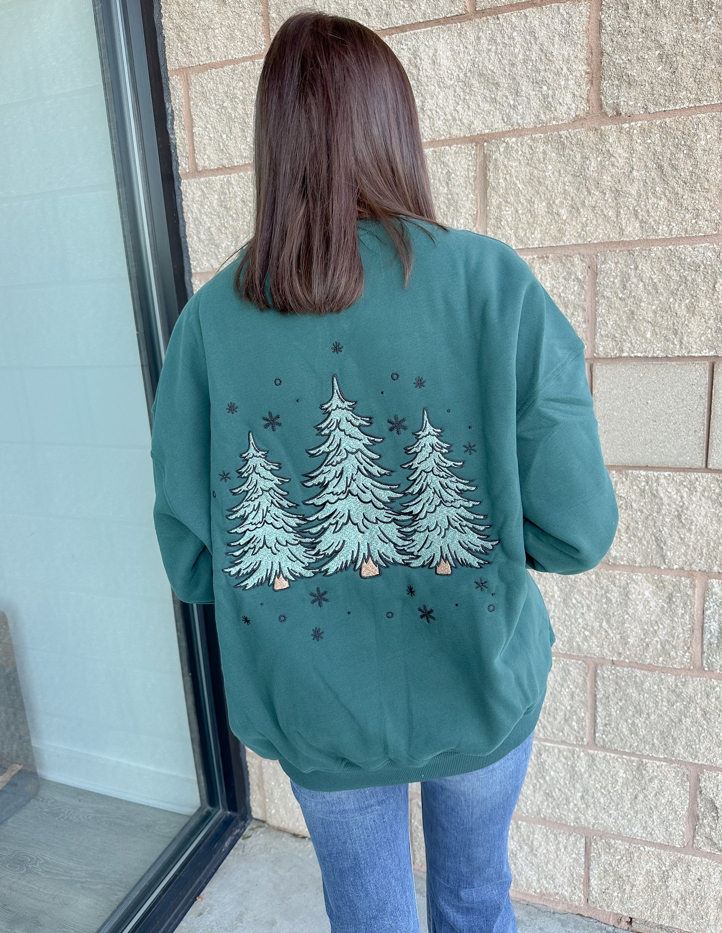 Christmas Tree Embroidered Sweatshirt