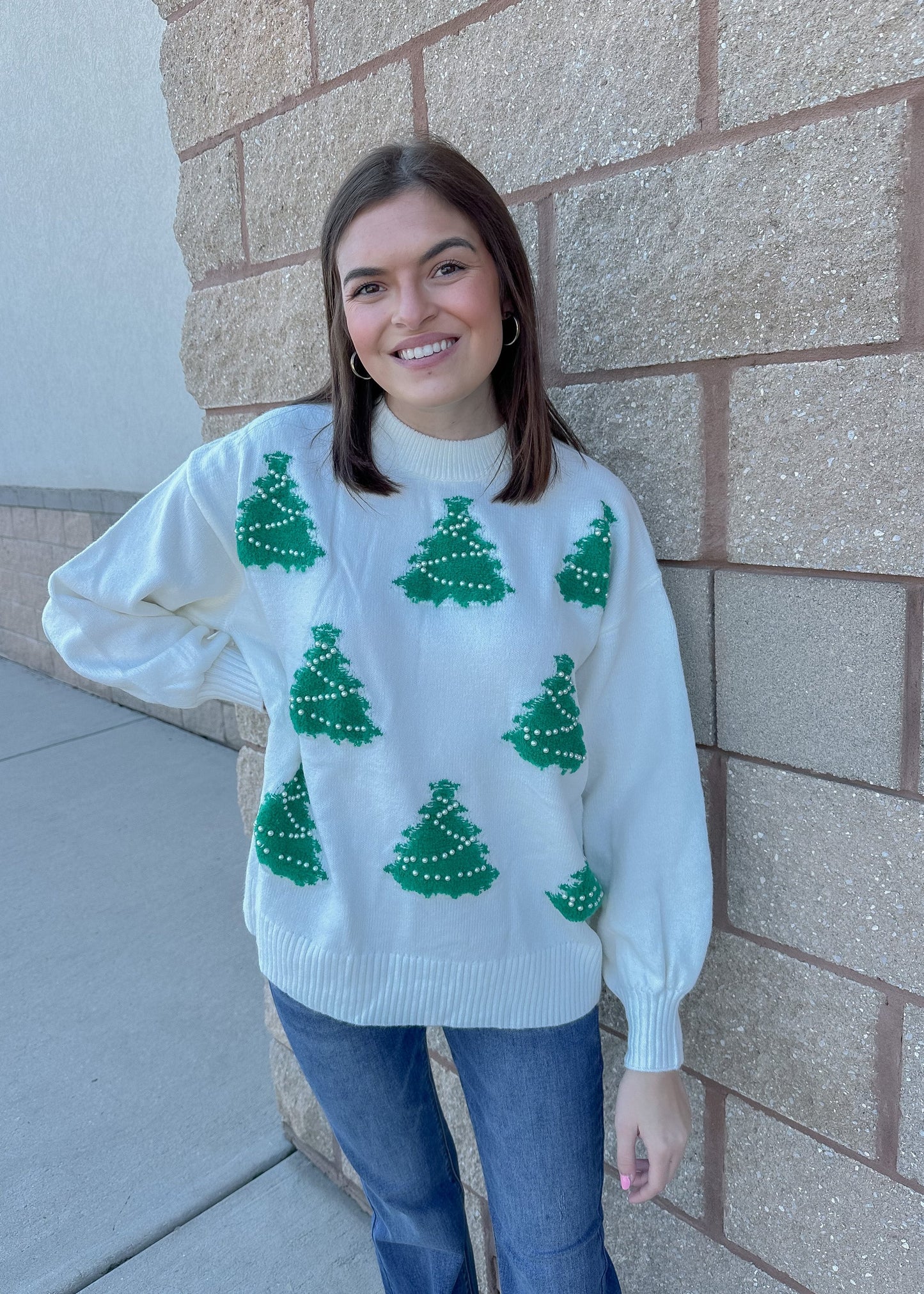 Pearls For Christmas Sweater