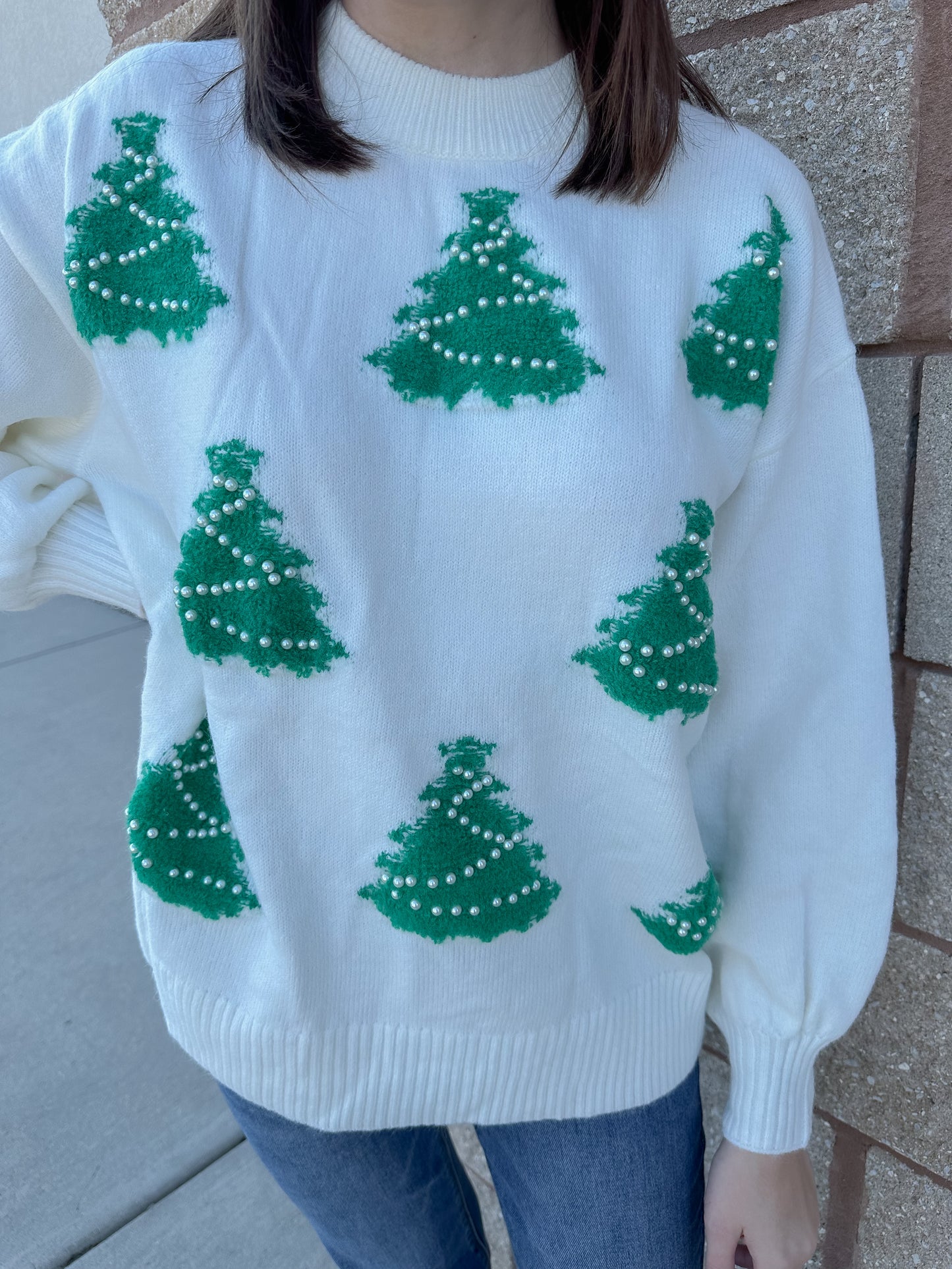 Pearls For Christmas Sweater