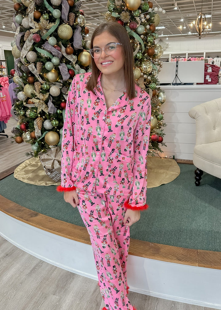 Simply Southern Pink Feather Nutcracker Pajamas