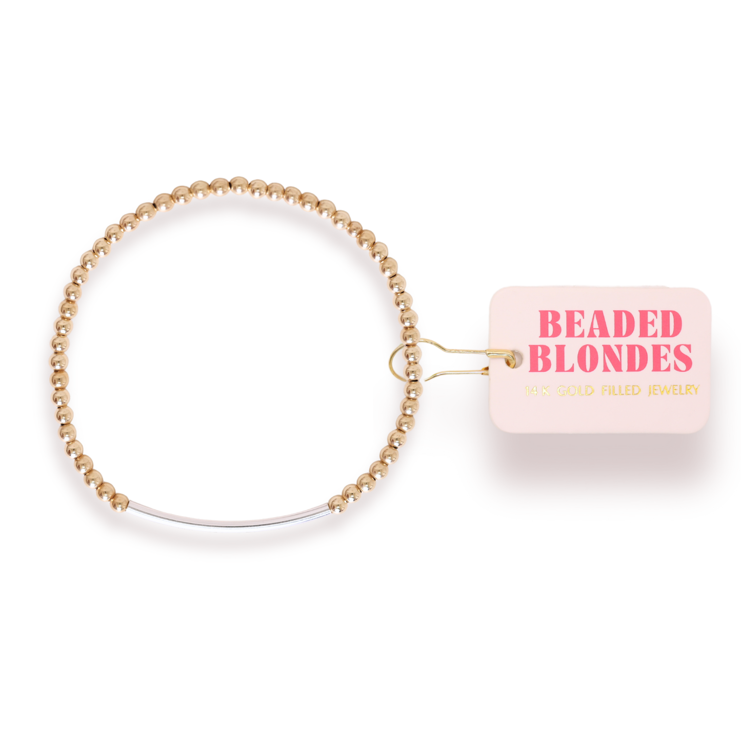 Bar Bracelet in Gold with Silver: Standard 6.75 Inch
