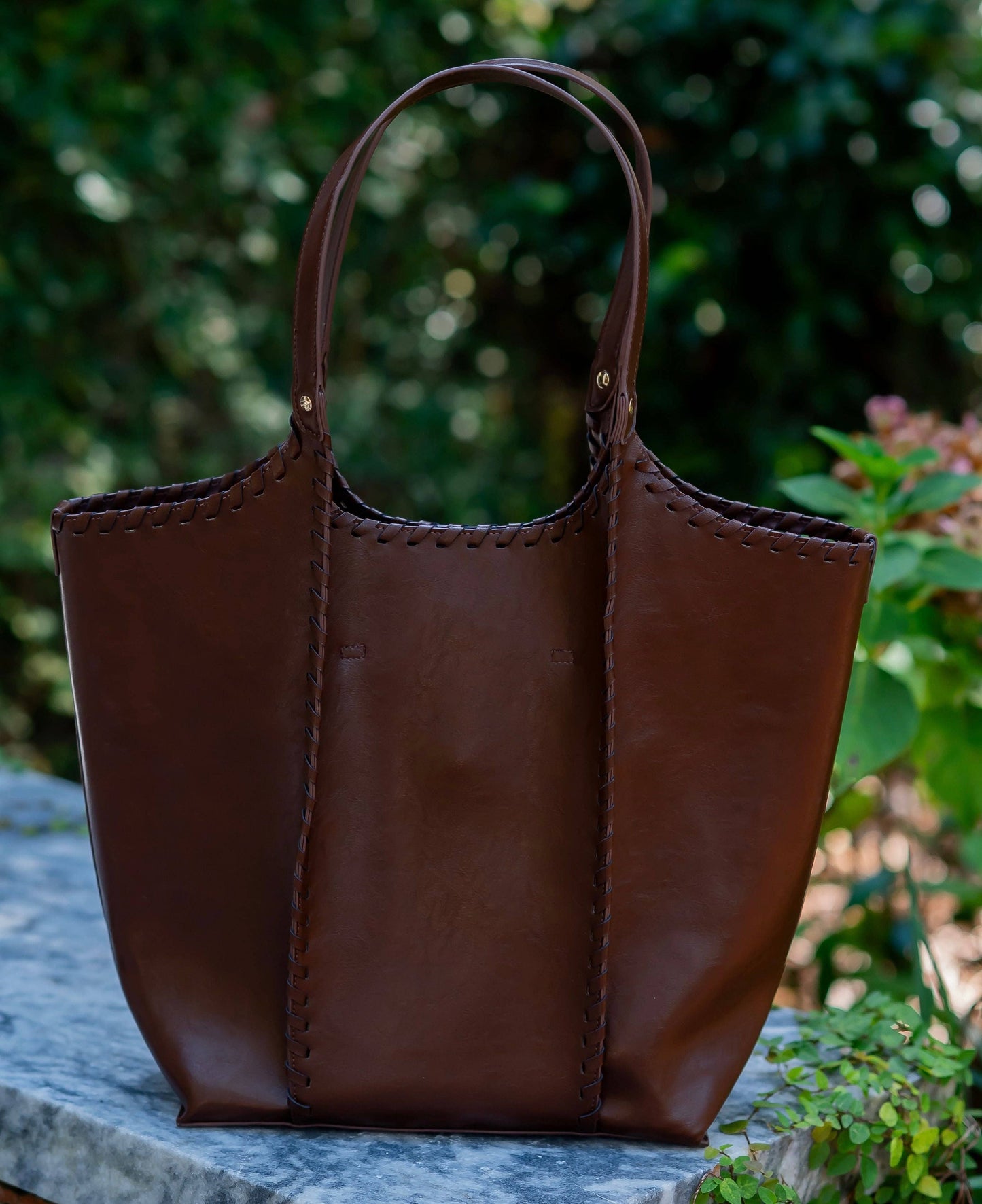 CH Emory Whipstitch Tote D Chocolate
