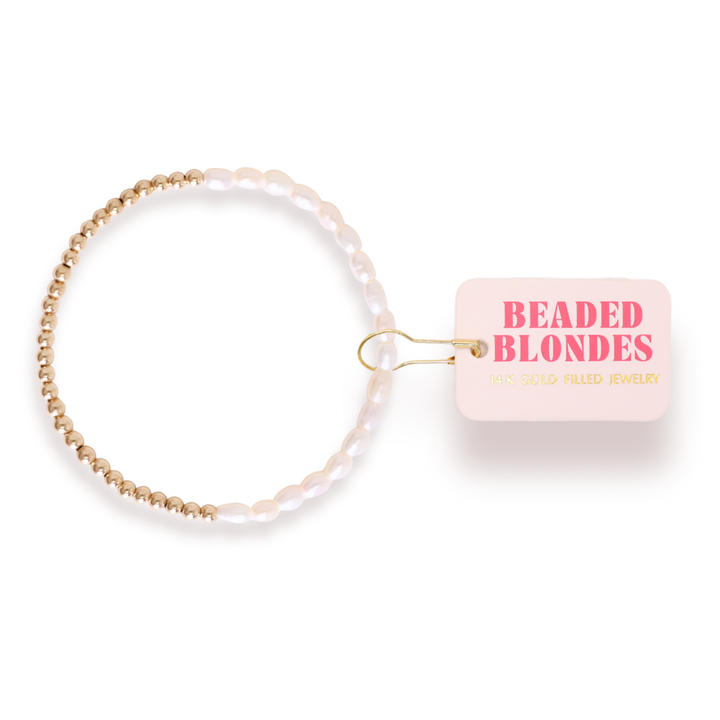 Hannah Pearl Bracelet in Gold: Standard 6.75 Inch