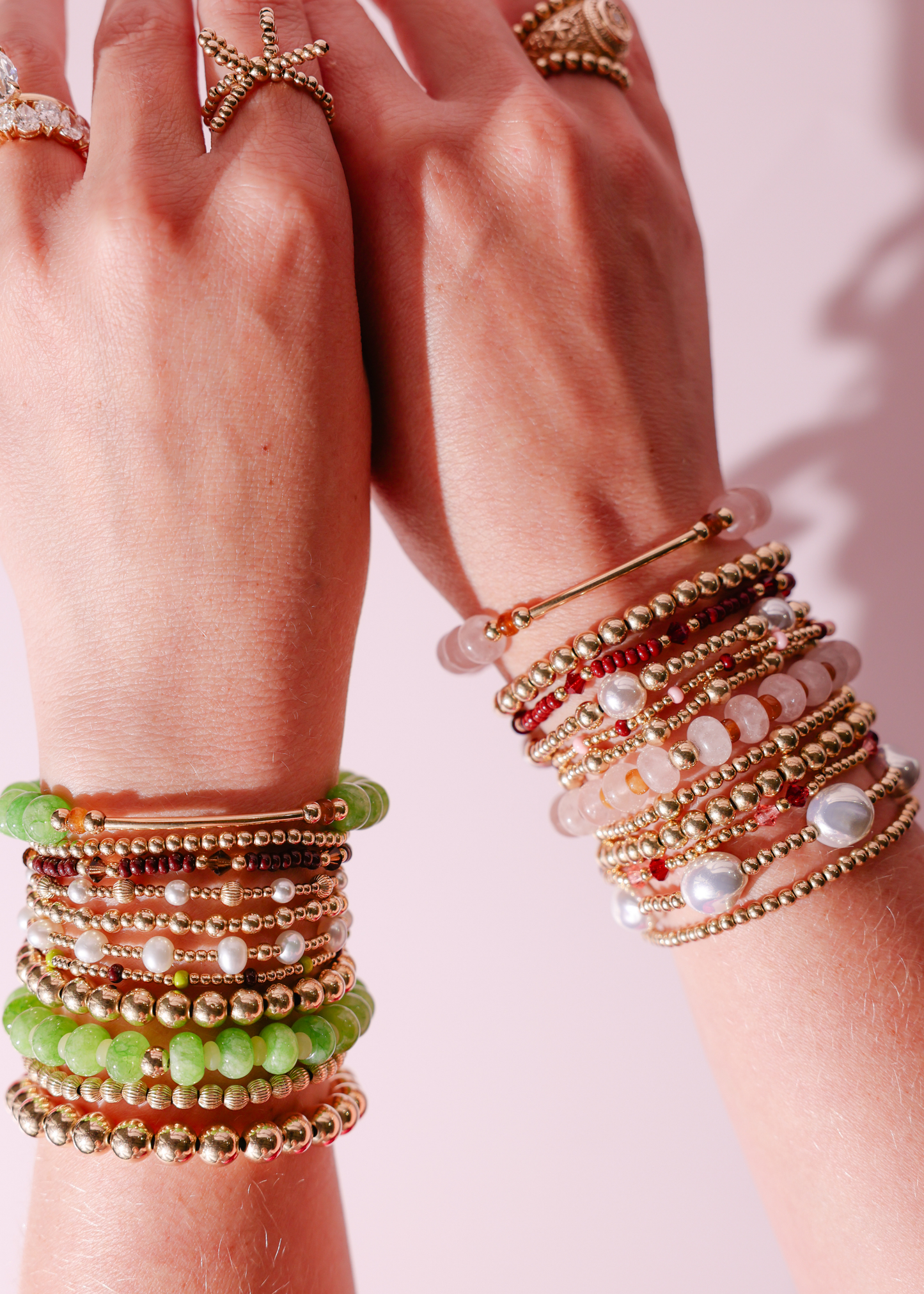 Penelope Bracelet in Dark Brown and Olive Green: Standard 6.75 inch