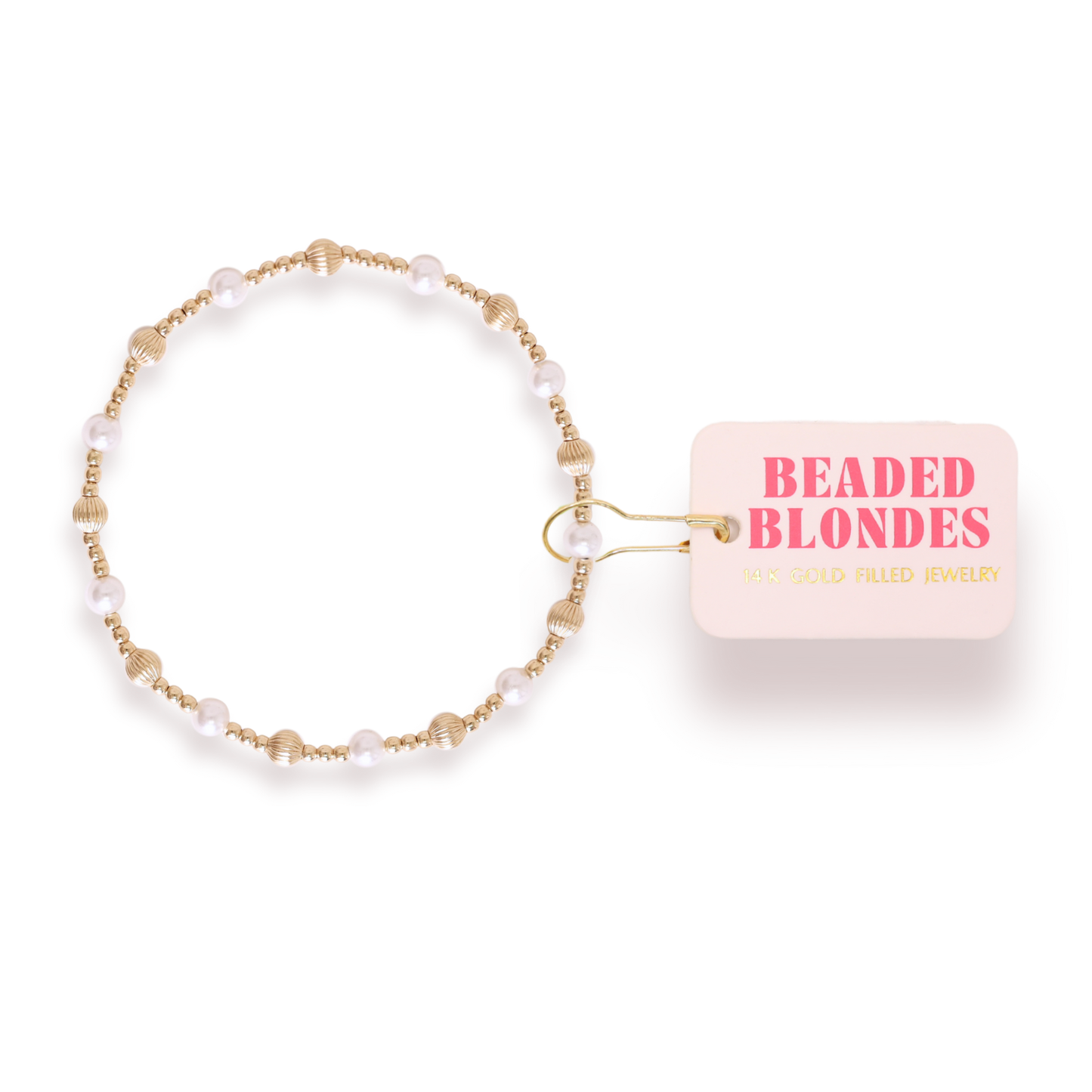 Palmer Fluted Bracelet in Pearl: Standard 6.75 Inch