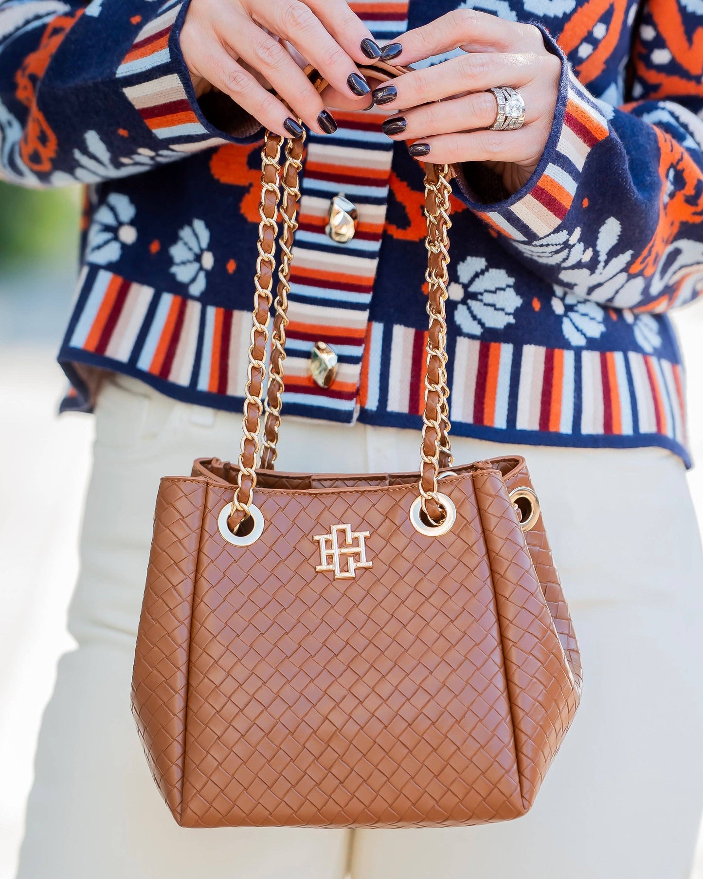 CH Lainey Mini Tote Woven Saddle