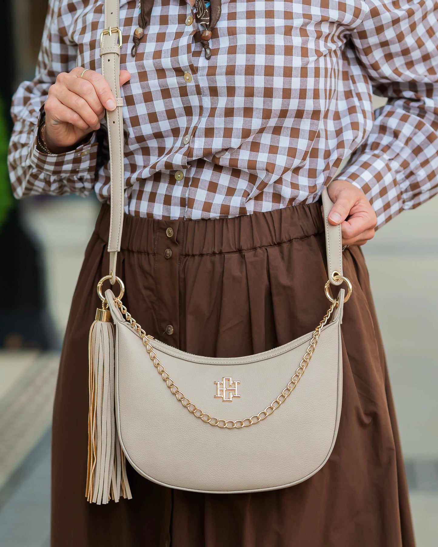 CH Mallory Crossbody with Tassel Stone