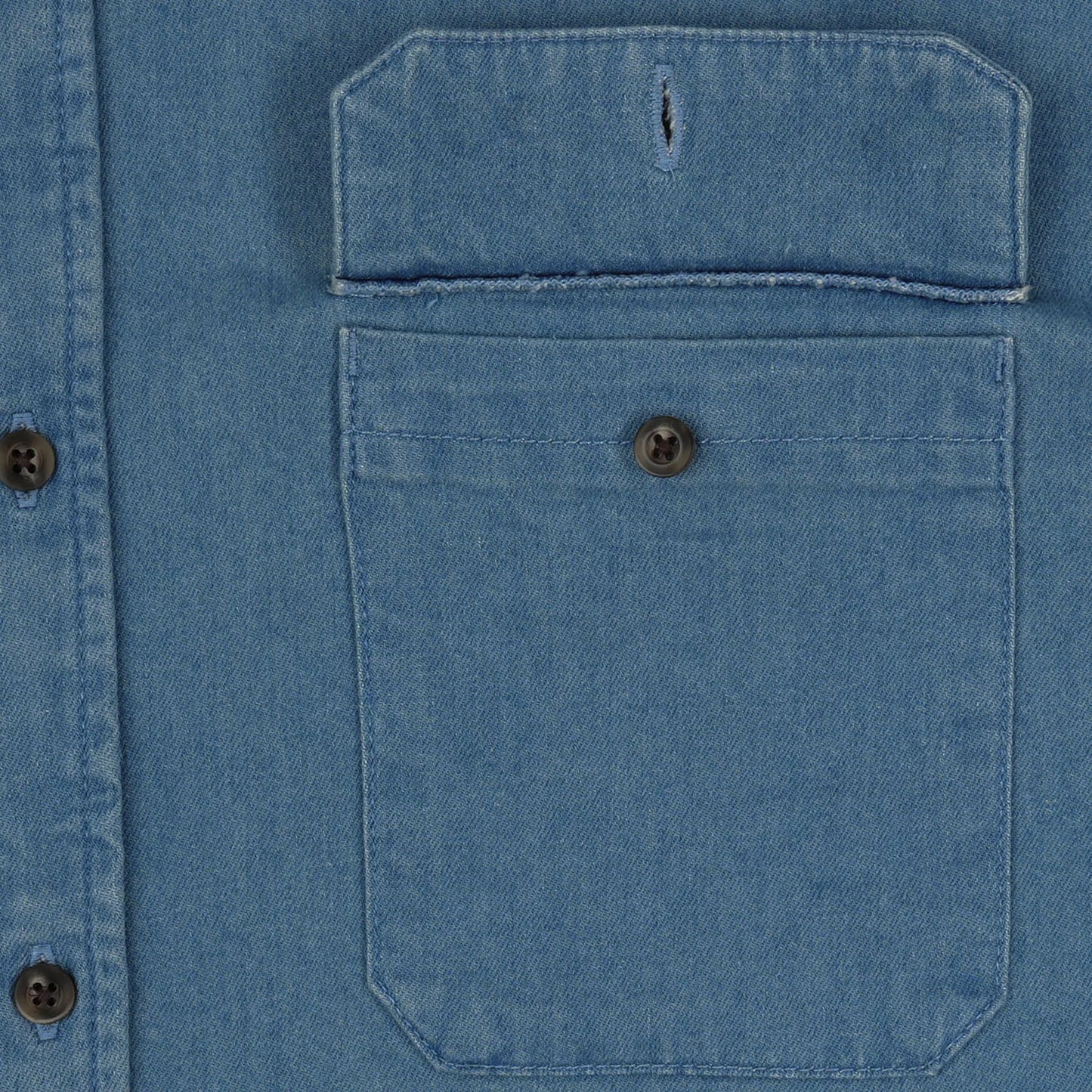 Poncho Men’s “The Franklin” Denim Slim Shirt - Medium Wash