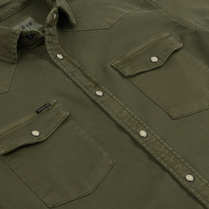Poncho Men’s “The Hidalgo” Denim Regular Shirt - Faded Green
