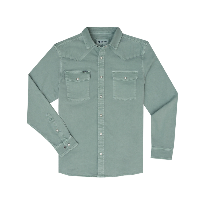 Poncho Men’s “The Ventura” Denim Regular Shirt - Sage Brush
