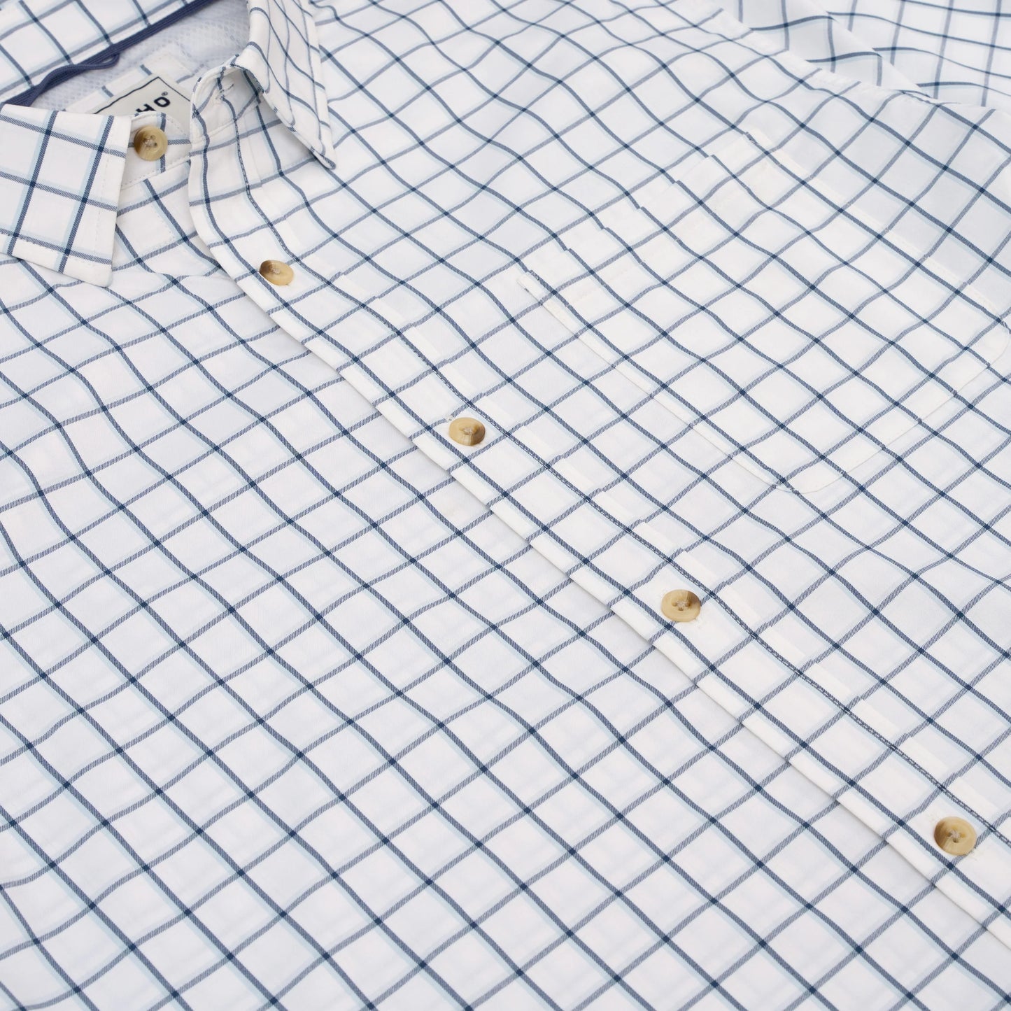Poncho Men’s “The Abaco” Slim L/S Shirt - Double Blue Plaid