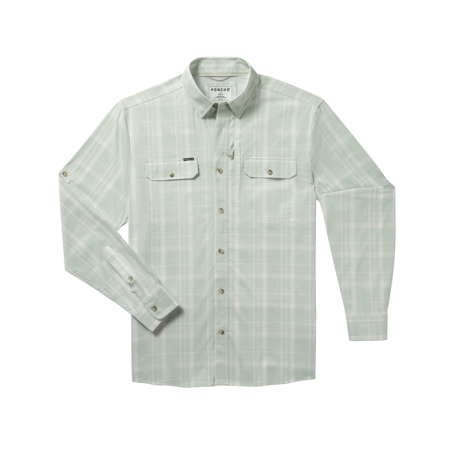 Poncho Men’s “The Spanish Moss” Slim L/S Shirt - Moss Green Plaid