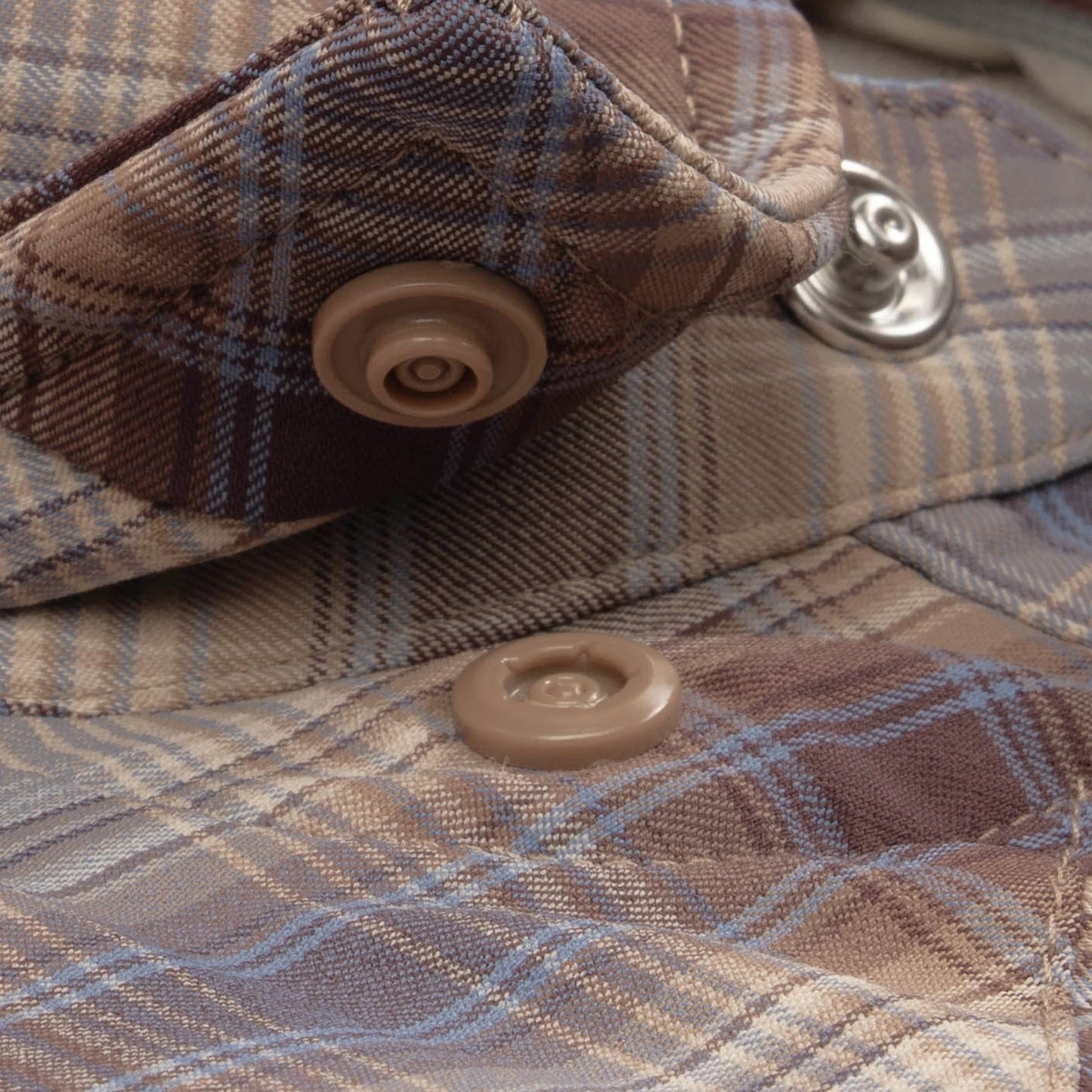Poncho Men’s “The Muleshoe” Regular L/S Shirt - Brown & Blue Plaid