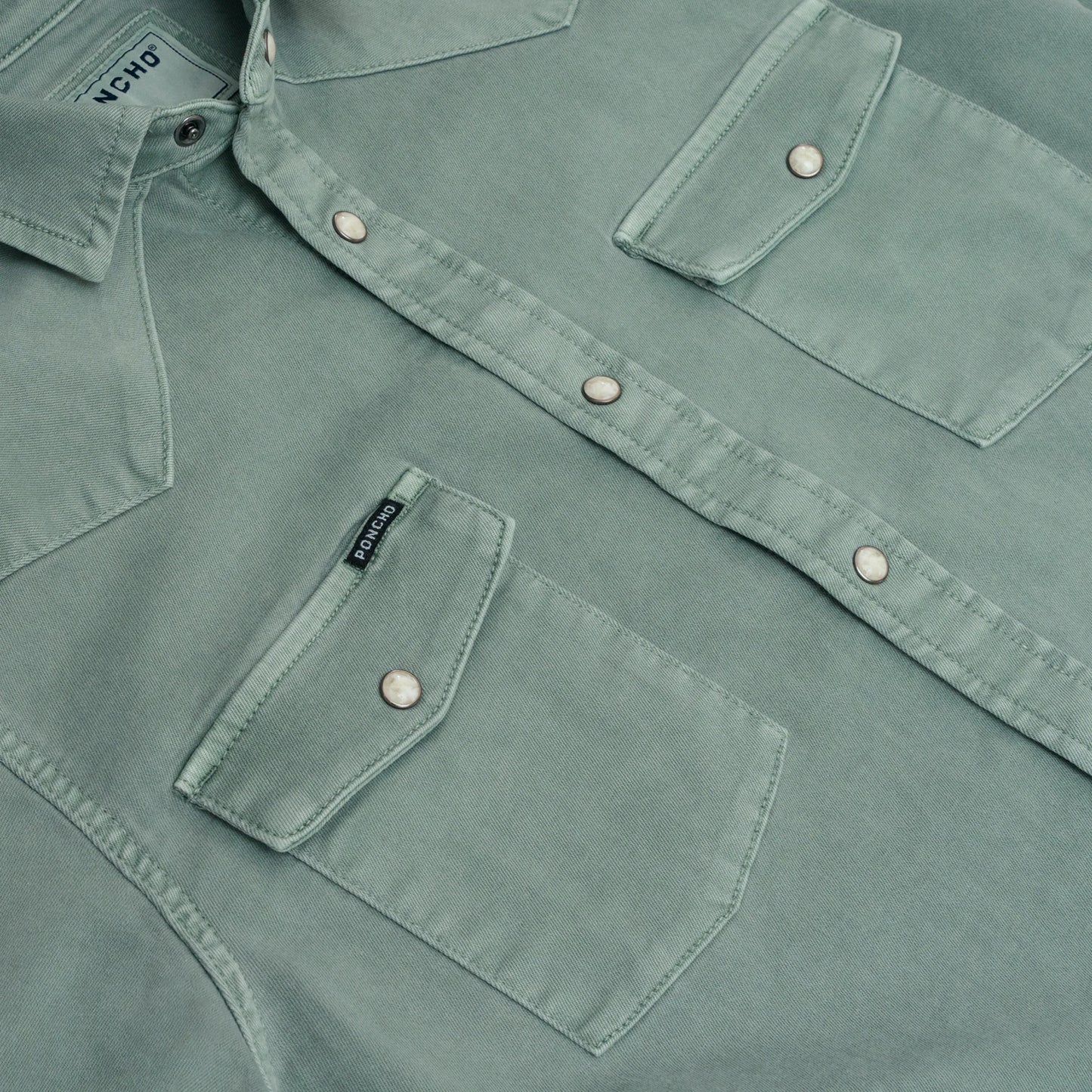 Poncho Men’s “The Ventura” Denim Regular Shirt - Sage Brush