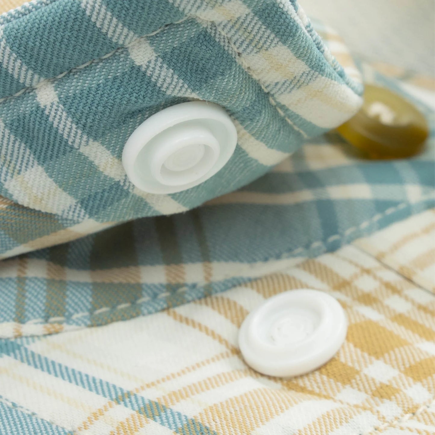 Poncho Men’s “The Nervous Water” Regular L/S Shirt - Brown & Green Plaid