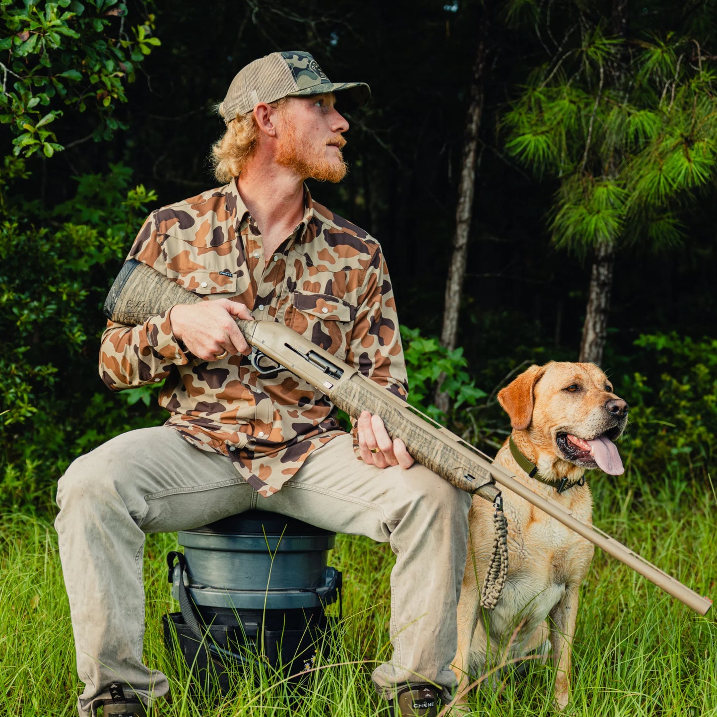 Poncho Men’s “The White Wing” Regular L/S Shirt - Duck Camo
