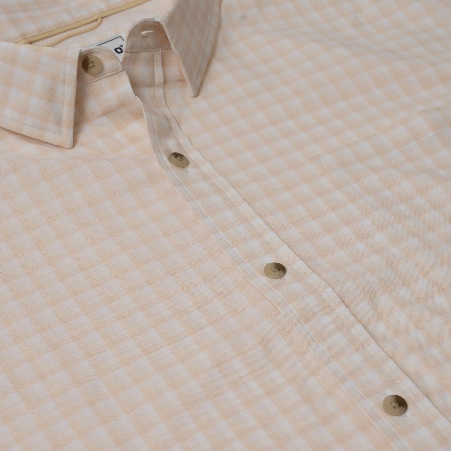 Poncho Men’s “The Baja” Regular L/S Shirt - Peach Plaid