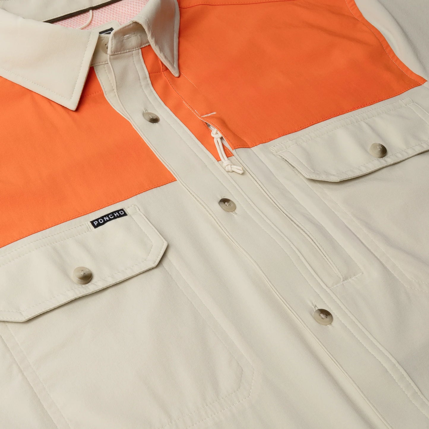 Poncho Men’s “The Hebbronville” Slim L/S Shirt - Tan with Blaze Patch
