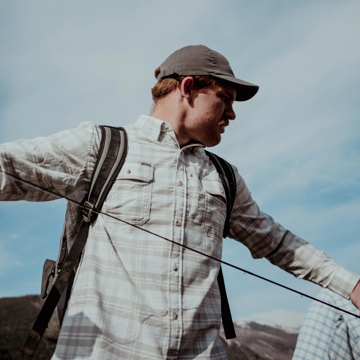 Poncho Men’s “The Snowcat” Slim Performance Flannel - White Plaid