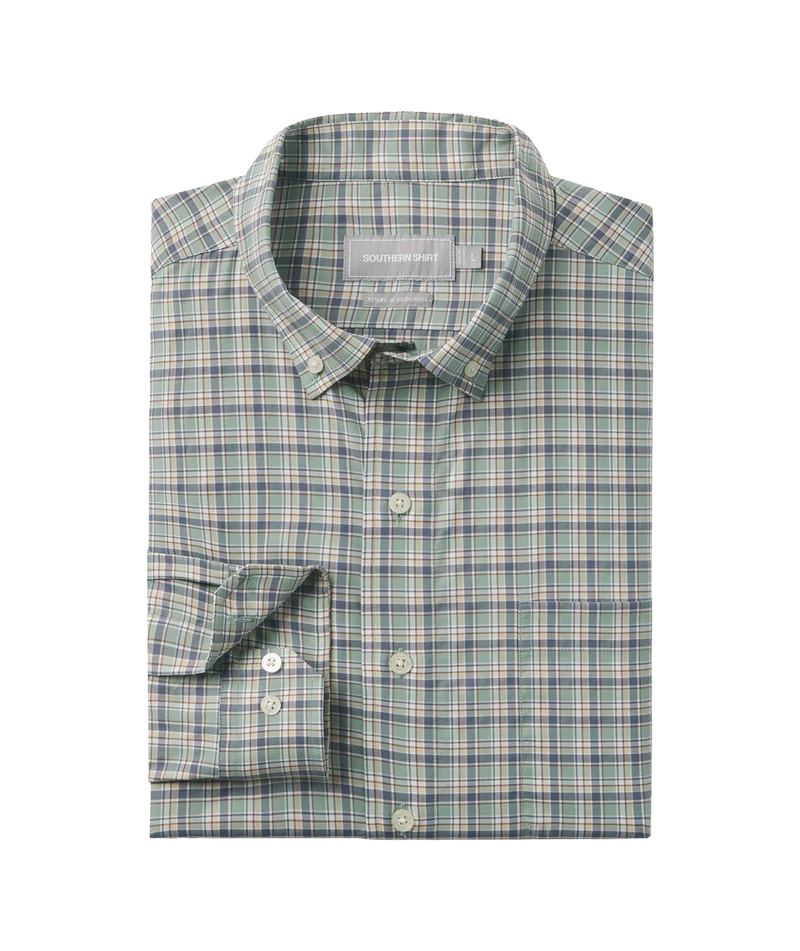 SSCO Men’s Hawthorne Plaid LS Button Down - Mallard
