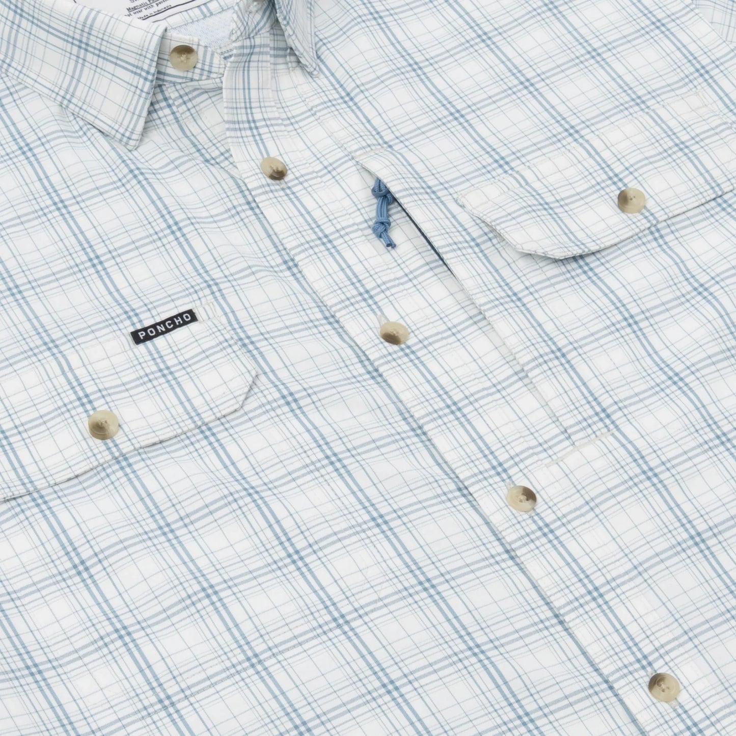 Poncho Men’s “The Silver King” Slim L/S Shirt - Slate & Silver Plaid