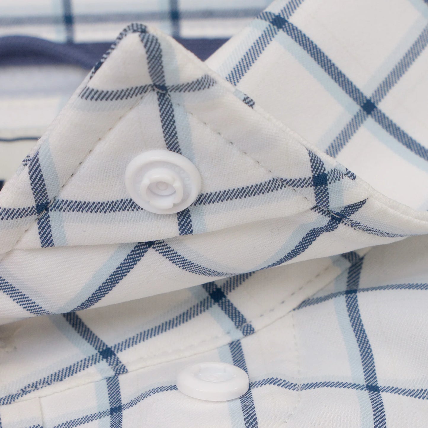 Poncho Men’s “The Abaco” Slim L/S Shirt - Double Blue Plaid