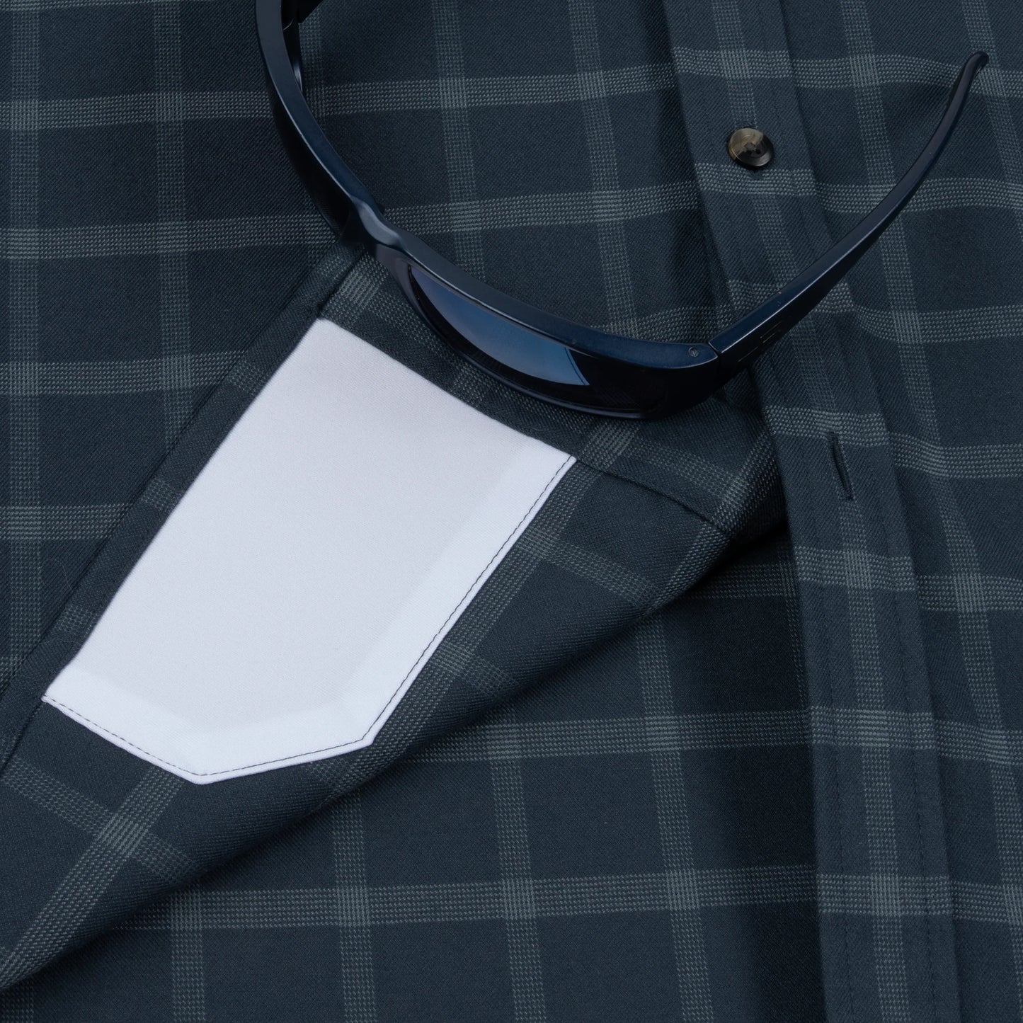 Poncho Men’s “The Doryman” Regular Performance Flannel - Dark Blue Slate Plaid