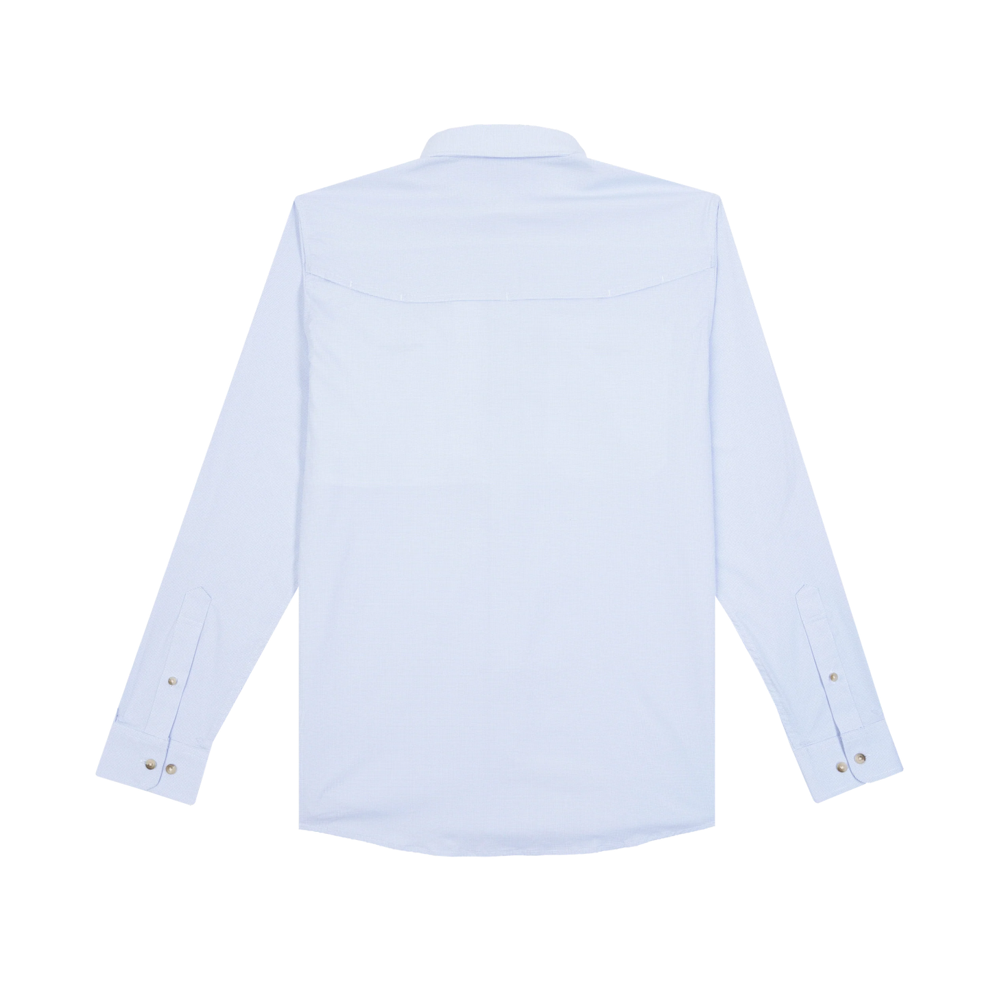 Poncho Men’s “The Bluefish” Regular L/S Shirt - Blue Micro-Check