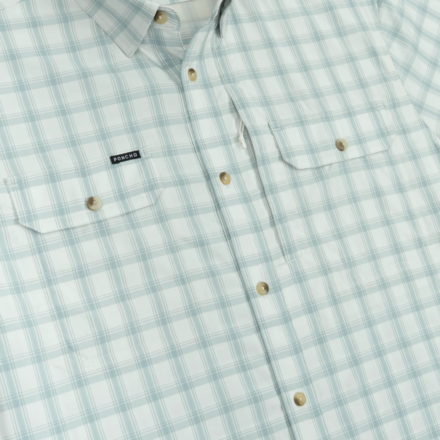Poncho Men’s “The 12 Weight” Slim L/S Shirt - Grey & Dusty Green Plaid