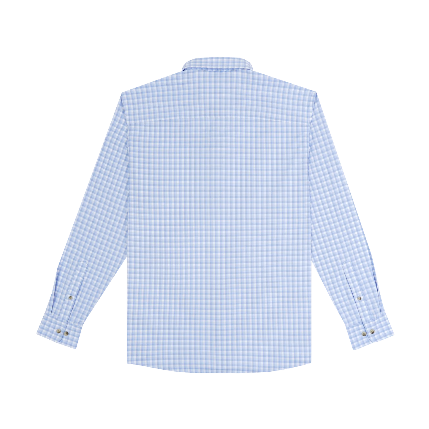 Poncho Men’s “The Kingfish” Slim L/S Shirt - Blue & White Plaid