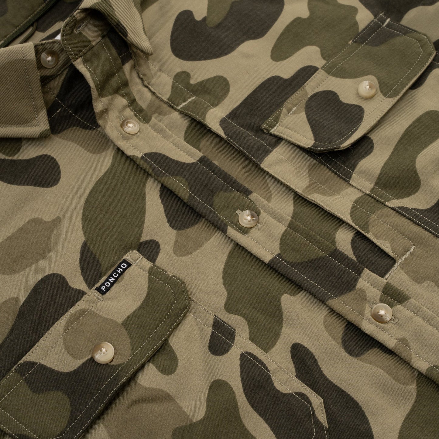 Poncho Men’s “The Duck Blind Muck” Regular Performance Flannel - Dark Duck Camo