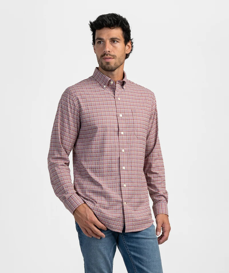SSCO Men’s Boone Plaid LS Button Down - Redwood