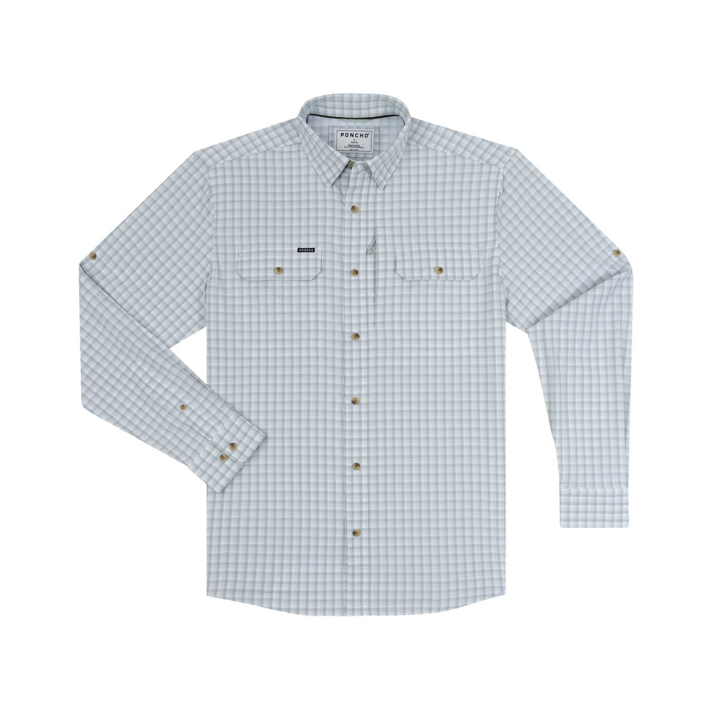 Poncho Men’s “The Amberjack” Regular L/S Shirt - Green Plaid