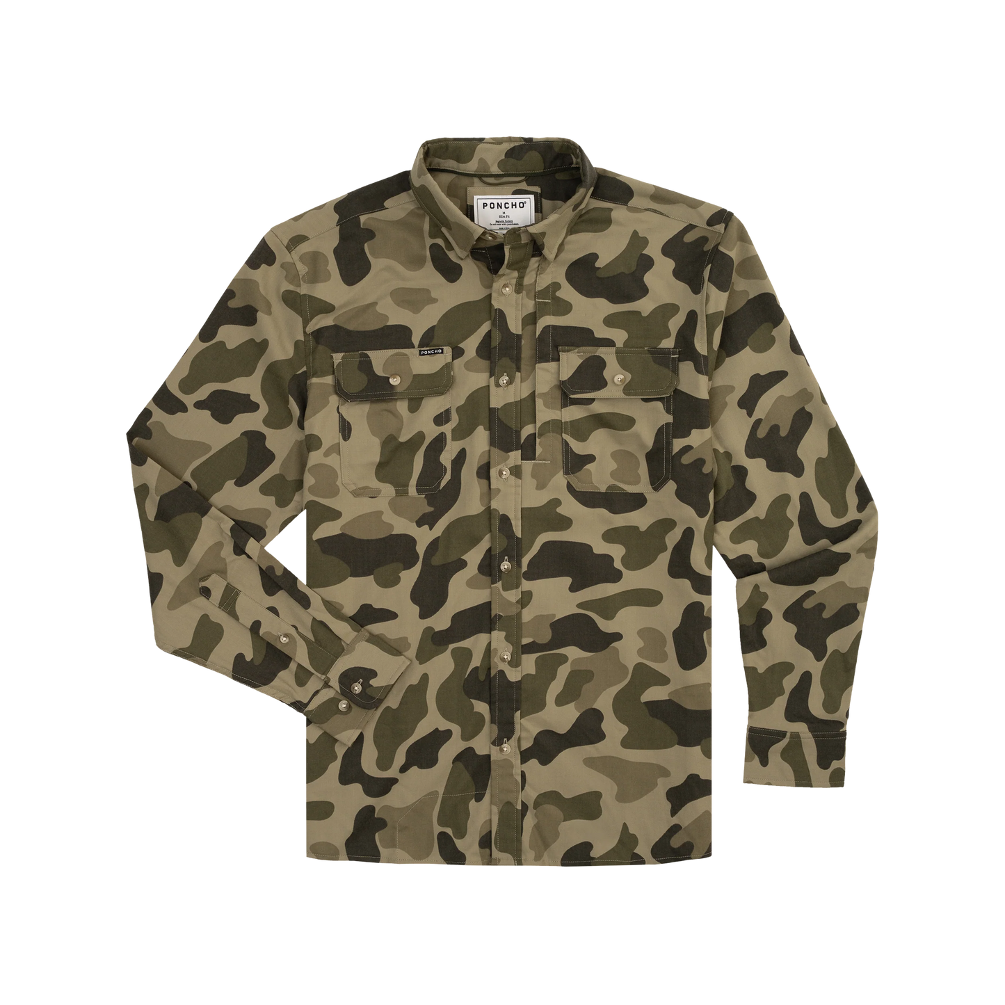Poncho Men’s “The Duck Blind Muck” Regular Performance Flannel - Dark Duck Camo
