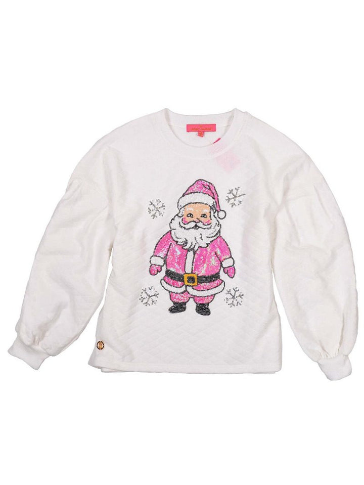 Pink Santa Snowflake Crewneck