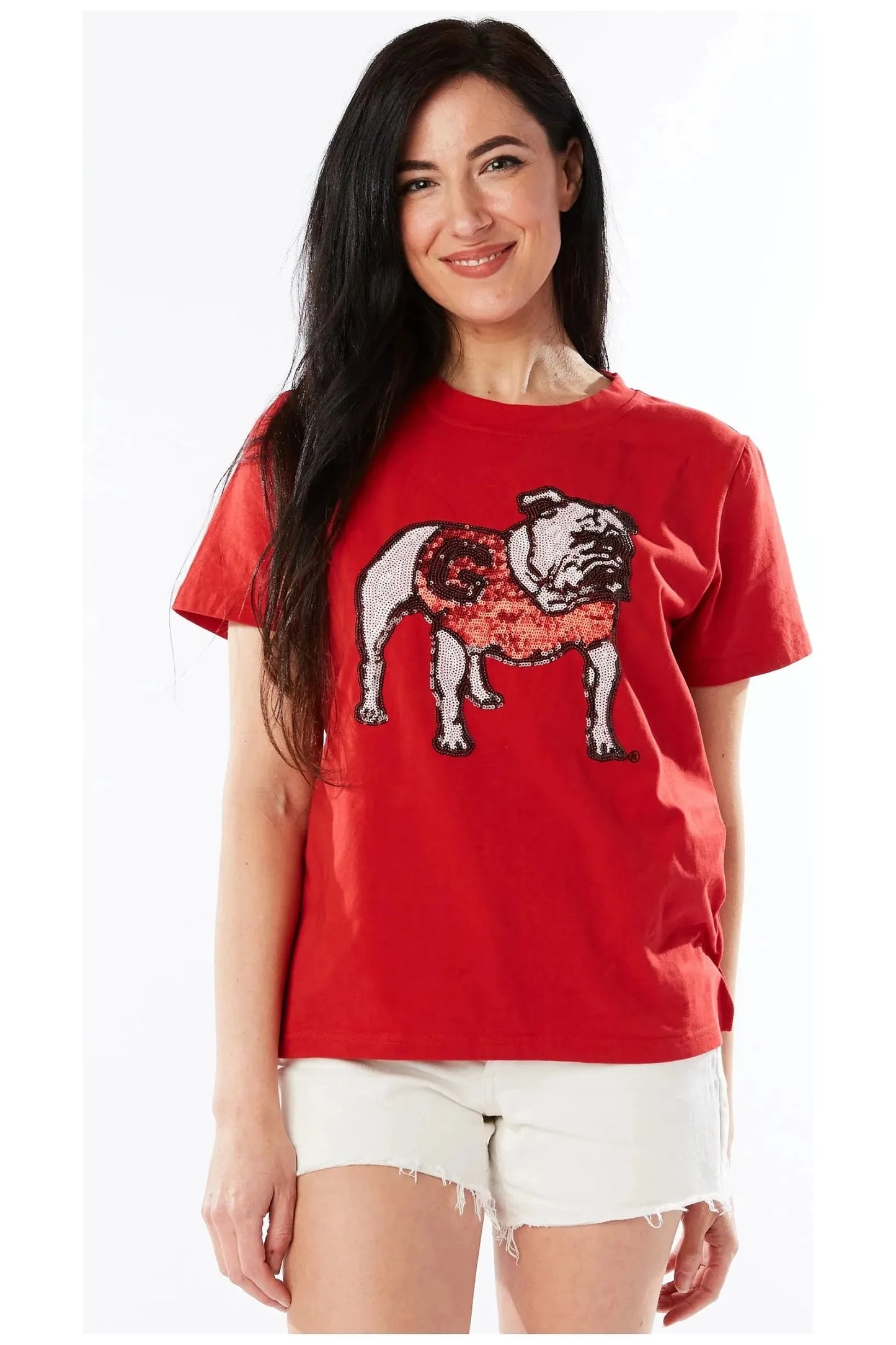 The Sequin Shirt, Standing Bulldog (Red)